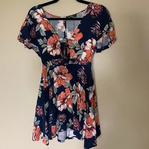 Lulu’s floral tie front summer dress